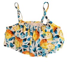 Women Swimsuit Top Bright Ruffled Adjustable Straps - Size 1X Unbranded
