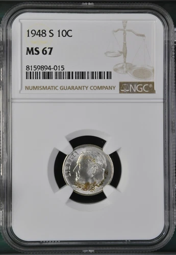 1948-S 10C Roosevelt Dime NGC MS67   8159894-015
