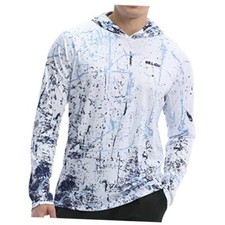 Men's UPF 50 Sun Protection Hoodie Shirt Long Sleeve SPF XX-Large A-a-white