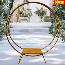 Double Hoop Cake Stand Wedding Birthday Party Decoration Flower Rack 80cm Gold