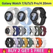 Samsung Galaxy Watch 7 6 Classic 5 Pro 4 3 Active 2 20mm Silicone Strap Band