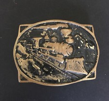Vintage Steam Locomotive Train Engine Belt Buckle