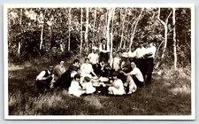 VINTAGE PHOTO OLD ANTIQUE PICTURE IMAGE FAMILY PICNIC COOKOUT MEN WOMEN KIDS