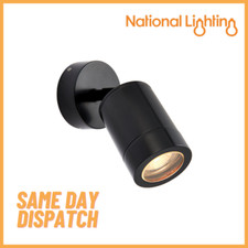 GU10 LED Dimmable Wall Spotlight Satin Black Adjustable Outdoor Wall Light IP65