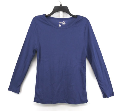 Terra & Sky Shirt Women Plus Size 14W Blue Striped Long Sleeve Knit Top