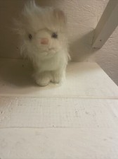 GANZ Webkinz White Persian Kitty Cat Blue Eyes Long Hair 7" Plush NO CODE