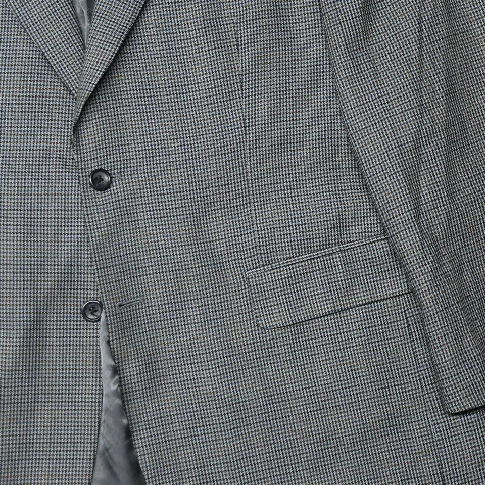 IZOD 42R синий серый гончая клетку шелк шерсти мужской блейзер Sport пальто куртка - Изображение 2 из 4