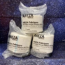 3 X Areza Fabripore Soft Fabric Porous Adhesive Skin Tape 2" x 10 Y