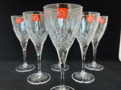 RCR TOSCA WATER/WINE GOBLETS ITALIAN LUXION ECO CRYSTAL SET OF 6 NIB | eBay