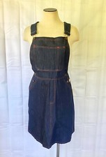Vintage 1970s Overalls Skirt Dead Stock Blue Denim by Sea Luvers 30 Waist NWT