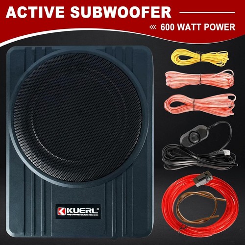 Kit de subwoofer y amplificador de 10" 800w delgado bajo asiento activo para automóvil/camión - Imagen 3 de 9