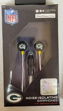 NFL Green Bay Packers Noise-Isolating Earphones - Earbuds, NEW