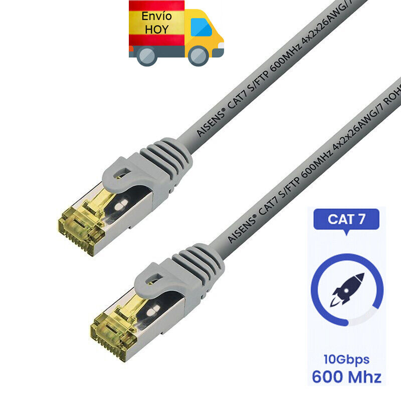 CABLE RED ETHERNET RED CAT7 1 METRO 1m 100% COBRE ENVIO HOY...