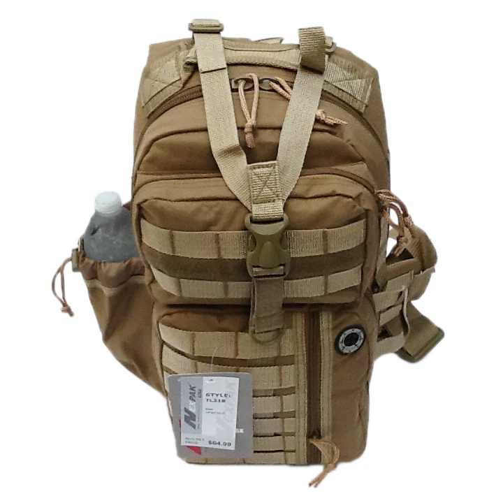 18" 1200cu.in. NexPak Tactical Sling Shoulder Hiking Backpack TL318 TAN - Image 4 of 4