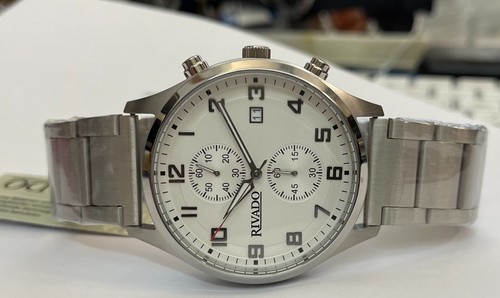 Flieger Herrenuhr Chronograph 44 mm Rivado Edelstahl arabische Zahlen RIGS-20221 - Picture 2 of 5
