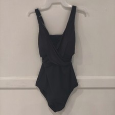 Lands' End Women's Modest Crossover Wrap One Piece Swimsuit Size 8 100 9B328