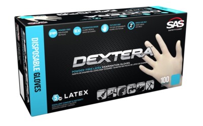 1000 SAS DEXTERA EXAM POWDER FREE LATEX GLOVES MEDICAL DENTAL  *5 MIL* SMALL 