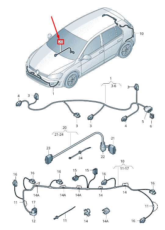 Faisceau de câbles de pompe à vide Skoda Octavia 5E MK3 5Q1971767A