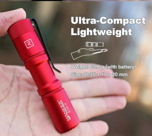 Linterna Mankerlight Titanio 1300 Lúmenes AA 14500 EDC 6500K MINI Antorcha - Imagen 50 de 57