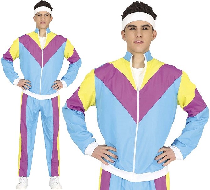 Niños Adolescentes Hombre 1980s Cáscara Traje Disfraz 80s 80's Gimnasta Fg