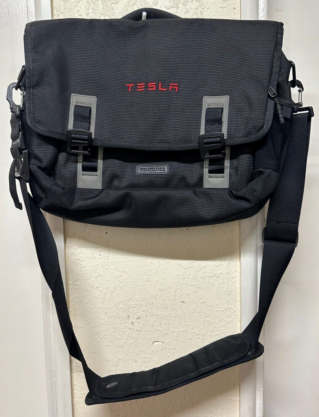 TESLA Timbuk2 Messenger Bag Nylon Black Used Gem