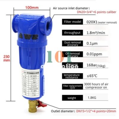 1PCS NEW FOR AWS Air compressor oil water separator HV-020X1 Water removal