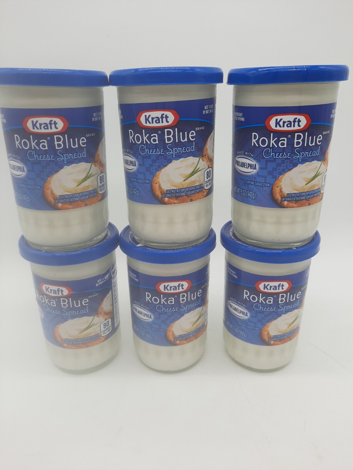 Lot of 6 Kraft Roka Blue Cheese Spread 5 oz Each Jar Best By April 2024