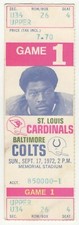 1972 BALTIMORE COLTS vs ST. LOUIS CARDINALS ticket AHMAD RASHAD debut 1st game