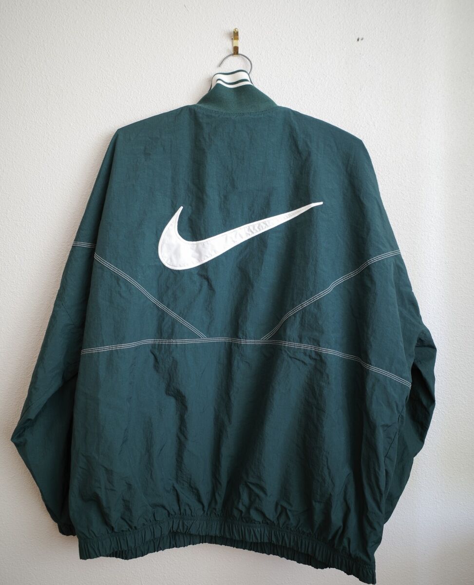 Vintage 90's Nike Green Big Logo Swoosh 1/2 Zip Windbreaker Vintage 90's Nike Green Big Logo Swoosh 1/2 Zip Windbreaker