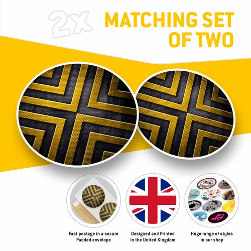 2 x Vinyl Stickers 20cm - Yellow Imitation Metal Boys Cool Gift #3930 - 第 2/9 張圖片