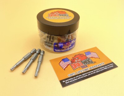 T-40 x 2'' Torx Bit T-40 Star Bit T-40 x 2'' Long Insert Bit 50 Pack Drill Hog 