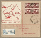 RARE Australia 1952 LES GRANT customised Scout Block 4 FDC Cover Reg Ararat