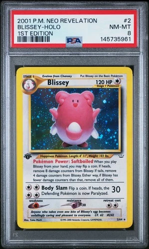 2001 Pokemon Neo Revelation 1st Edition 2 Blissey Holo PSA 8 145735961