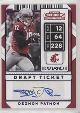 2020 Contenders Draft Picks College Ticket Blue Foil Dezmon Patmon #131 Auto rp4