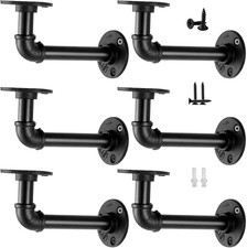 Industrial Pipe Shelf Brackets for 8 10 12 14 Inches Board, Iron L Pipe Floating