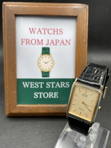[Near Mint] Vintage Seiko Dolce 9520-5130 Quartz Rectangle Men's Watch JAPAN