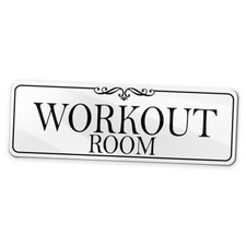 9x3 Inch Workout Room Sign GYM Door Sign Acrylic Self-stick Door Wall Signage