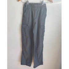 The Childrens Place Boys Gray Cotton Twill Cargo Pants Adjustable Waist Size 12