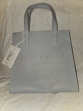 Ted Baker LT Grey Small Crosshatch Icon Tote Bag NEW with tag