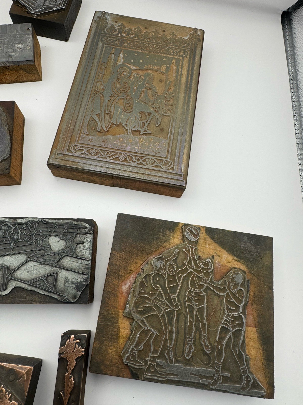 Lot Of (10) Vintage Print Blocks Letterpress Mixed Lot Sizes 