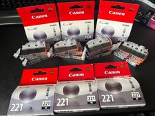 Lot Of 18 Genuine Canon 221 Black Ink Cartridges Original OEM Pixma New