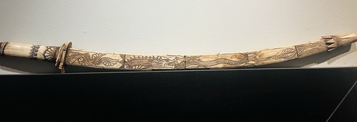 Unique Antique Wood/Bone Chinese Dragon Sword 1868-1912 (Rare Find) With Marking