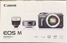 NEW Canon EOS M EF-M 22 STM Black Kit - Speedlite 90EX 18.0 Mega Pixel CMOS