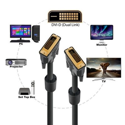 20x LogiLink DVI-D Dual Link Kabel, 24+1 Stecker zu Stecker, 1,8m, Schwarz