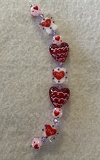 New 6 Strand Valentine Hearts LampWork Glass Focal Beads 9-22mm