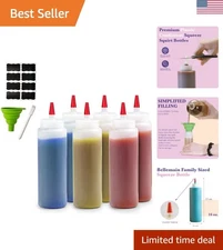 Durable 16 oz Food-Grade Squeeze Bottles Set - Perfect for Sauces & Dressings