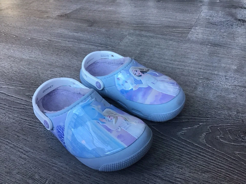 Crocs Disney Frozen 2 Elsa Forrado Aislado Invierno Zapatos Niños Niñas Talla J 2 Foto 2 de 4