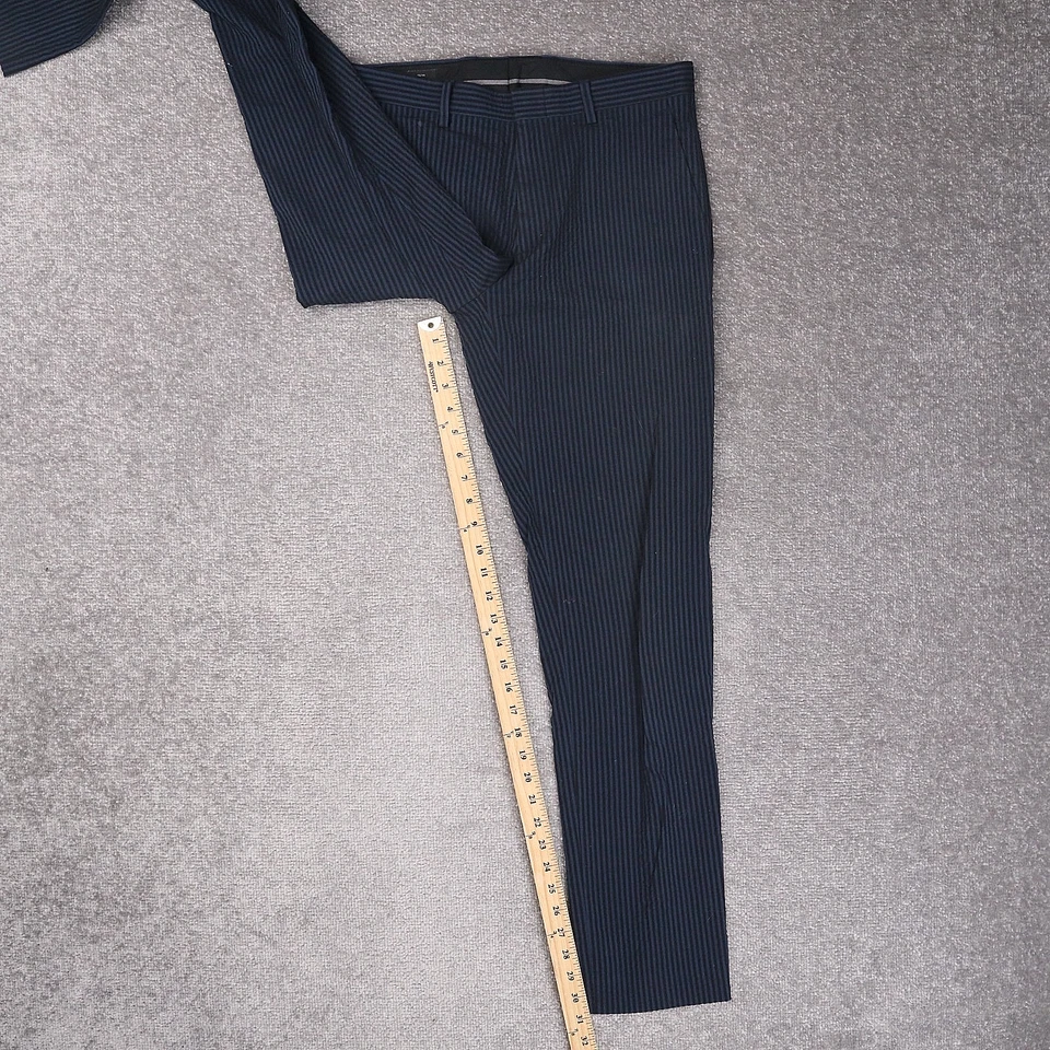 J.CREW Ludlow Slim Fit Seersucker Striped 29x32 Blue Tapered Leg Pants - Image 4 of 4