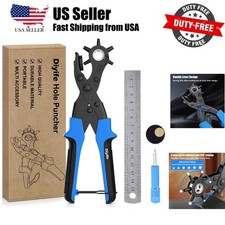 Ergonomic Leather Hole Punch Kit with Extra Plates - Perfect for Crafts
