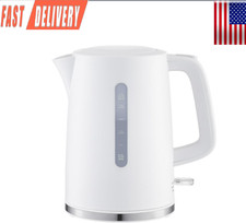 Mainstays 1.7L Electric Kettle with Auto Shut-Off White Cordless Cool Touch